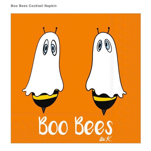 Paper Cocktail Napkins BOO BEES  20 Napkins - Picture 2 of 3